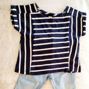 Old Navy outfit: striped shirt w/jeans 18-24m